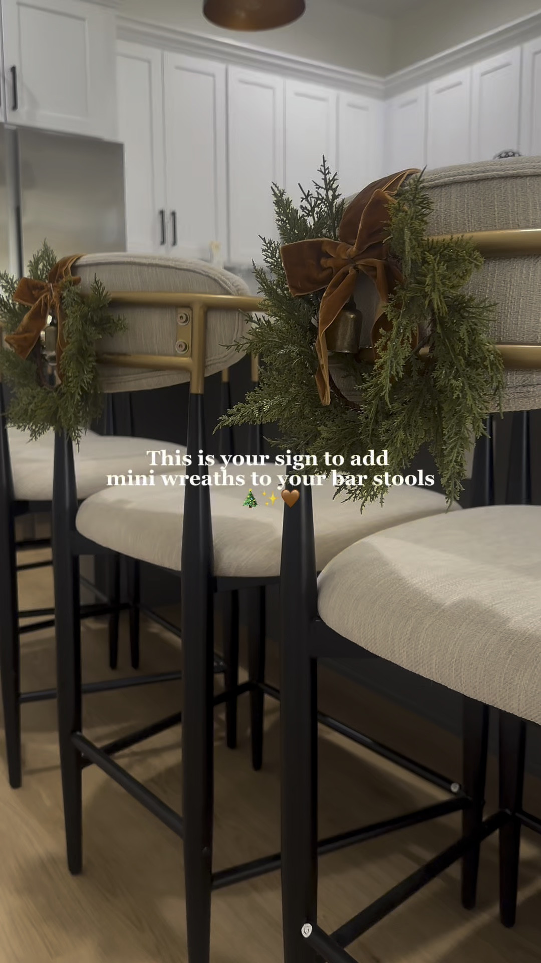 These mini wreaths on my bar stools seriously elevated my holiday decor😍🤎

I ordered these wreaths in a pack of 8 from Amazon!

Shop them on my LTK and my Amazon Storefront.

#christmasdecor #miniwreaths #amazonfinds #amazonchristmasfinds #homedecor 

#LTKHome #LTKHoliday #LTKSeasonal