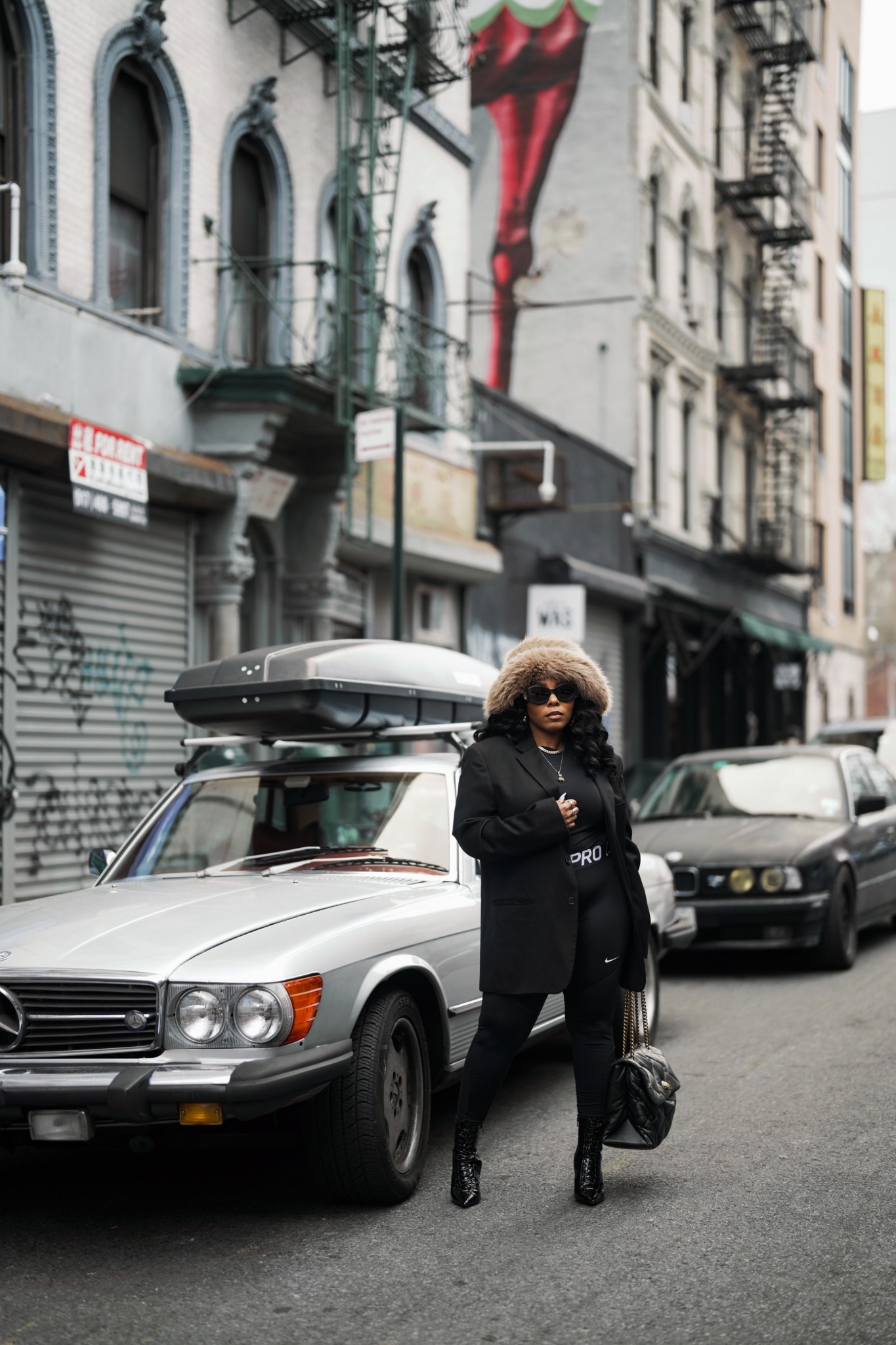 Nike Pro Leggings were purchased at the outlet during Christmas (sold out)
I.N.C Concepts Crocodile booties from Macy’s (sold out) 
Blazer (thrifted) 
Height: 4ft 11inch 
Weight: 168 lbs 
Size: M/L (10/12)