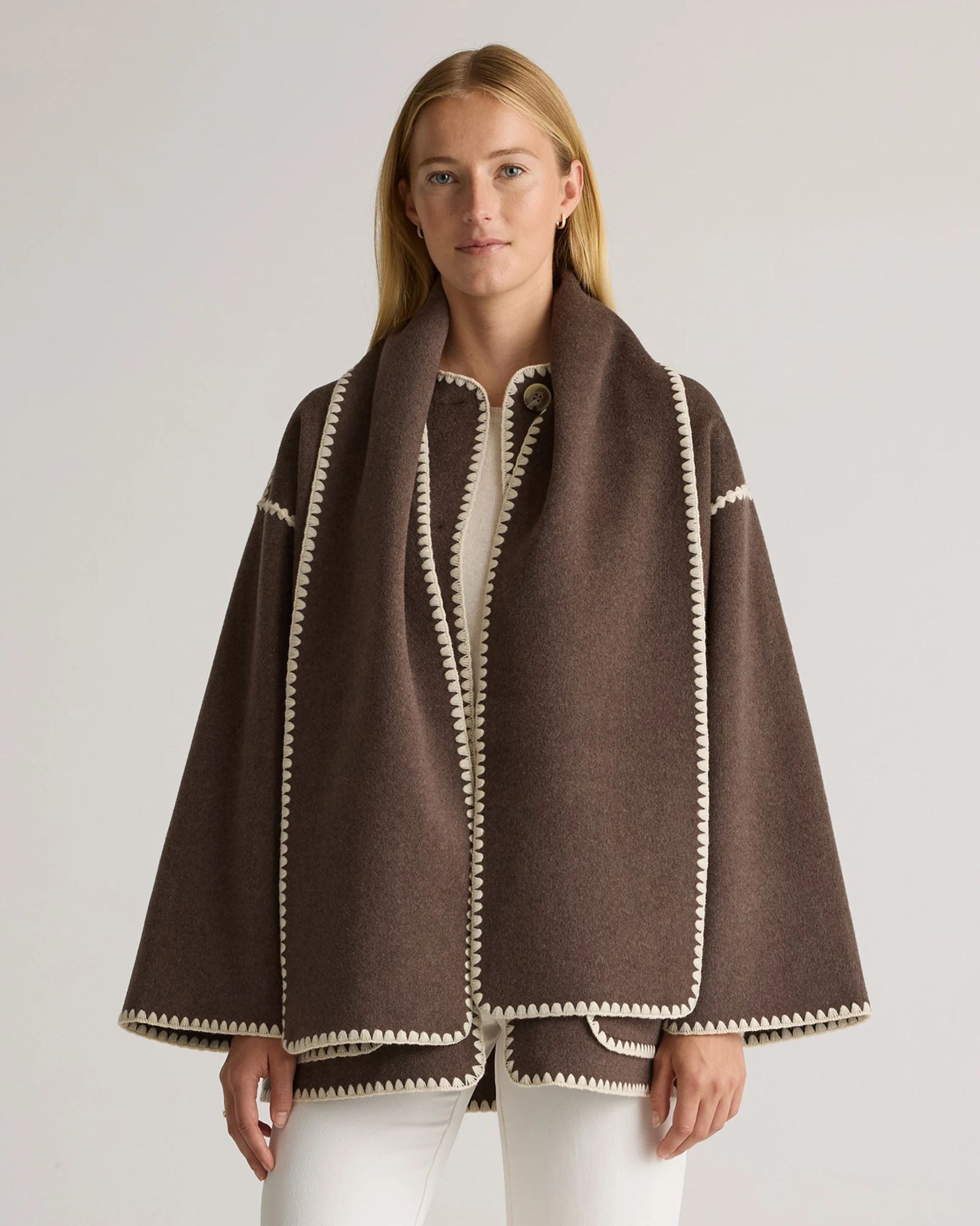 Double-Faced Merino Wool Scarf Coat | Quince