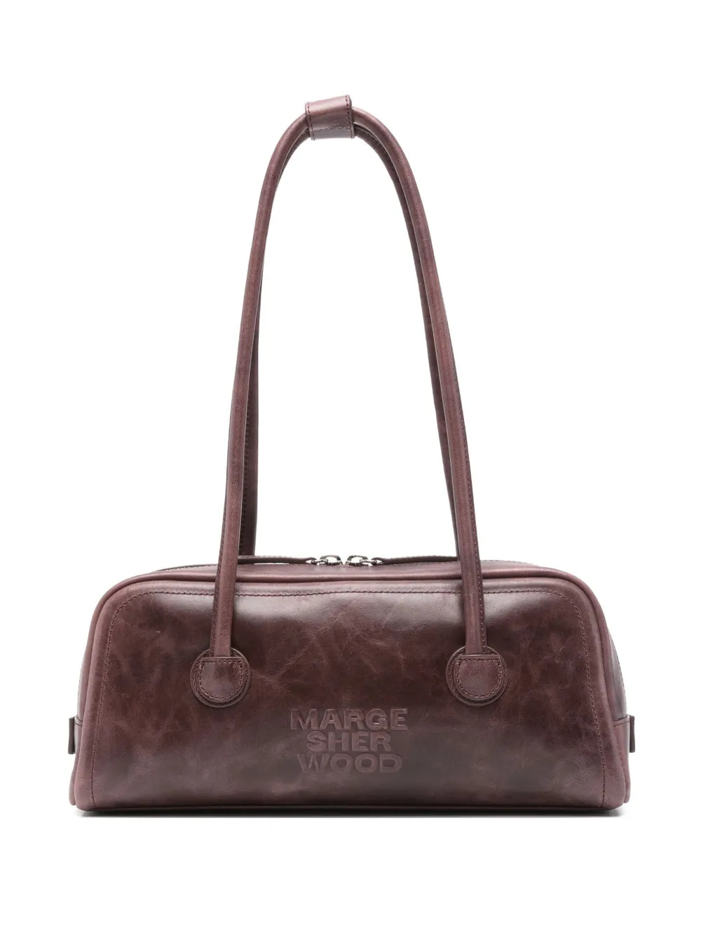 Marge Sherwood embossed-logo Leather Shoulder Bag | Red | FARFETCH | Farfetch Global