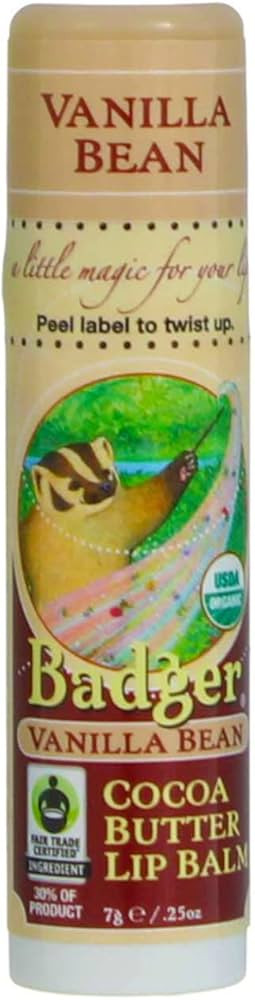Badger Cocoa Butter Lip Balm-Vanilla Bean, 2 pack | Amazon (US)