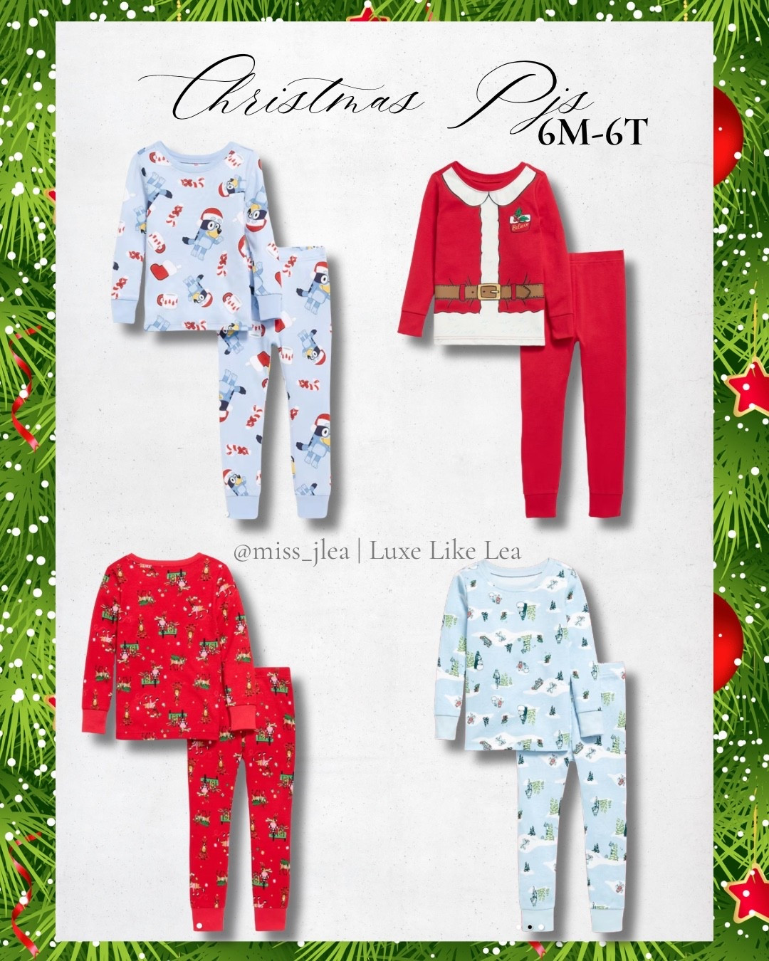 Shop Printed Christmas Jammies under $10!! Size 6m-6T. 

Py is loving his Bluey print pjs! 💙

#LTKKids #LTKBaby #LTKHoliday