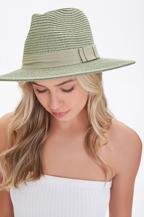 Straw Ribbon-Trim Fedora | Forever 21 (US)