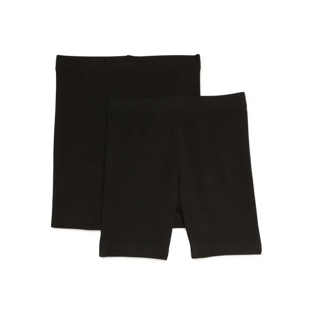 Wonder Nation Girls Bike Shorts, 2-Pack, Sizes 4-18 & Plus - Walmart.com | Walmart (US)