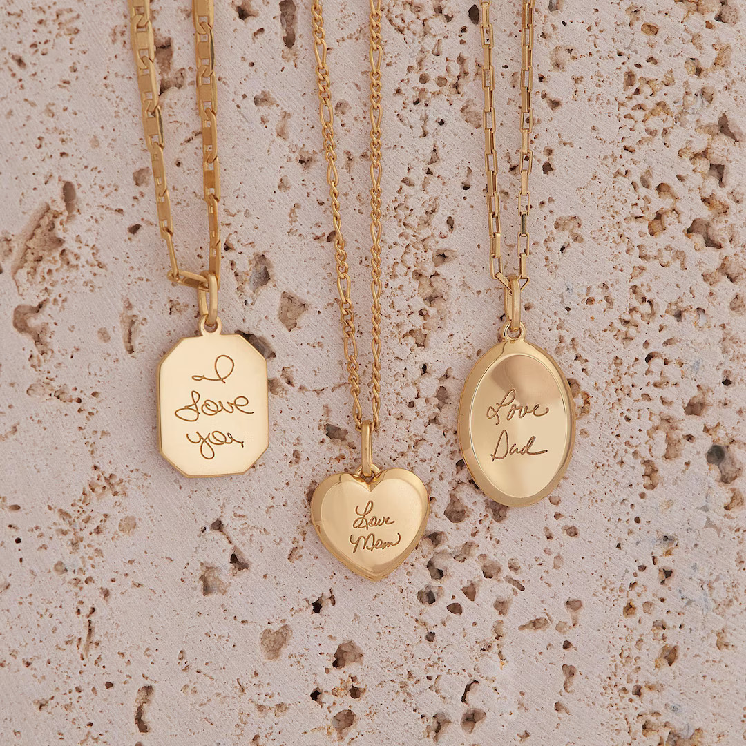 Actual Handwriting Necklace - Engraved Actual Signature Jewelry - Handwriting Memorial Jewelry - ... | Etsy (US)