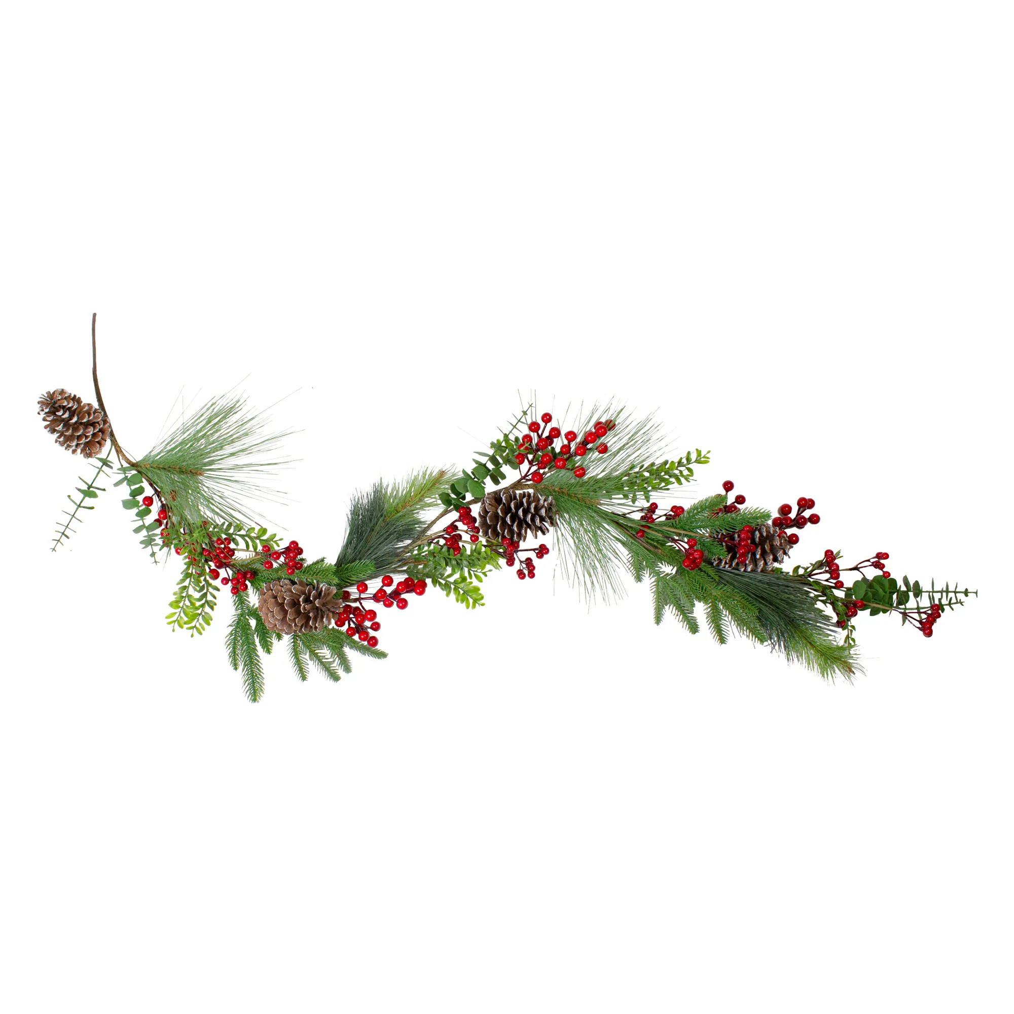 5' x 10" Berry Pine Eucalyptus Artificial Christmas Garland - Unlit | Overstock
