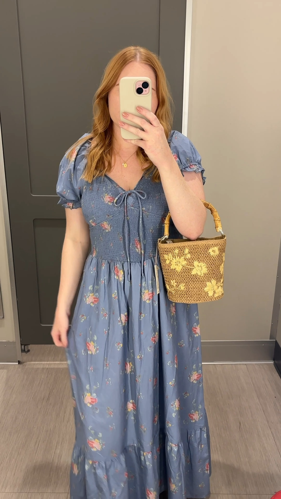 Women's Western Puff Short Sleeve Smocked Midi A-Line Dress - Universal Thread™ Blue Floral M

#LTKMidsize #LTKSeasonal #LTKTravel