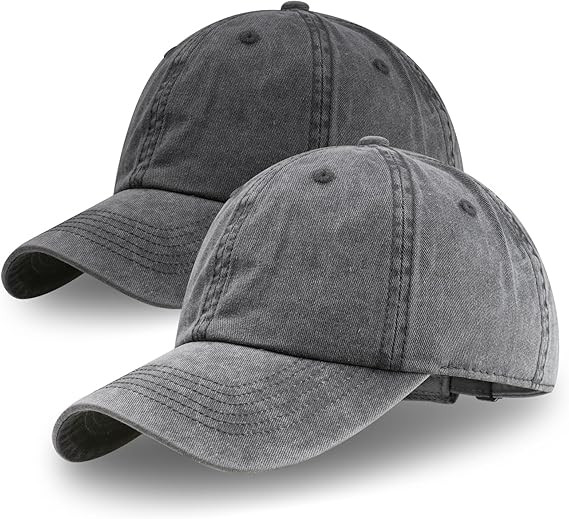 2 Pack Baseball Caps Golf Dad Hats,Ajustable Vintage Washed Cotton Ball Cap for Men Women | Amazon (US)