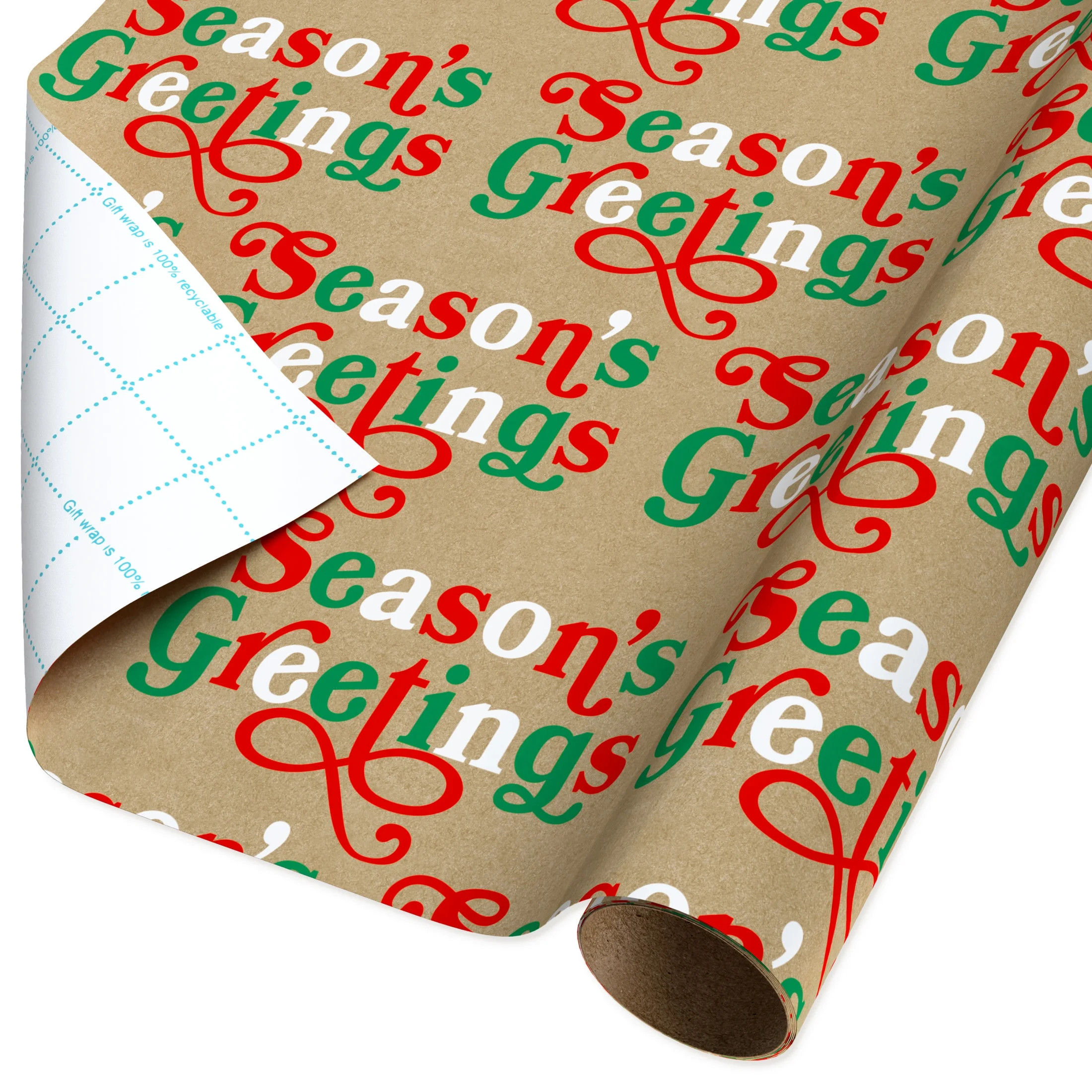 Brown Season's Greetings Christmas Wrapping Paper, 160 sq ft, by Holiday Time | Walmart (US)