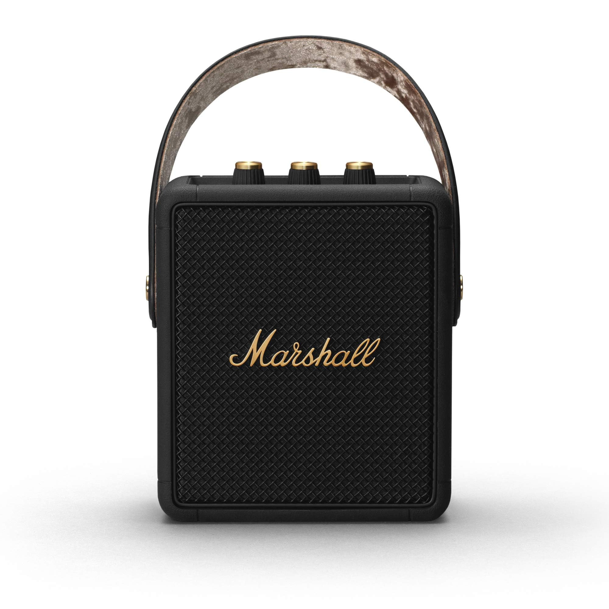 Marshall Stockwell II Portable Bluetooth Speaker, Black and Brass | Amazon (US)