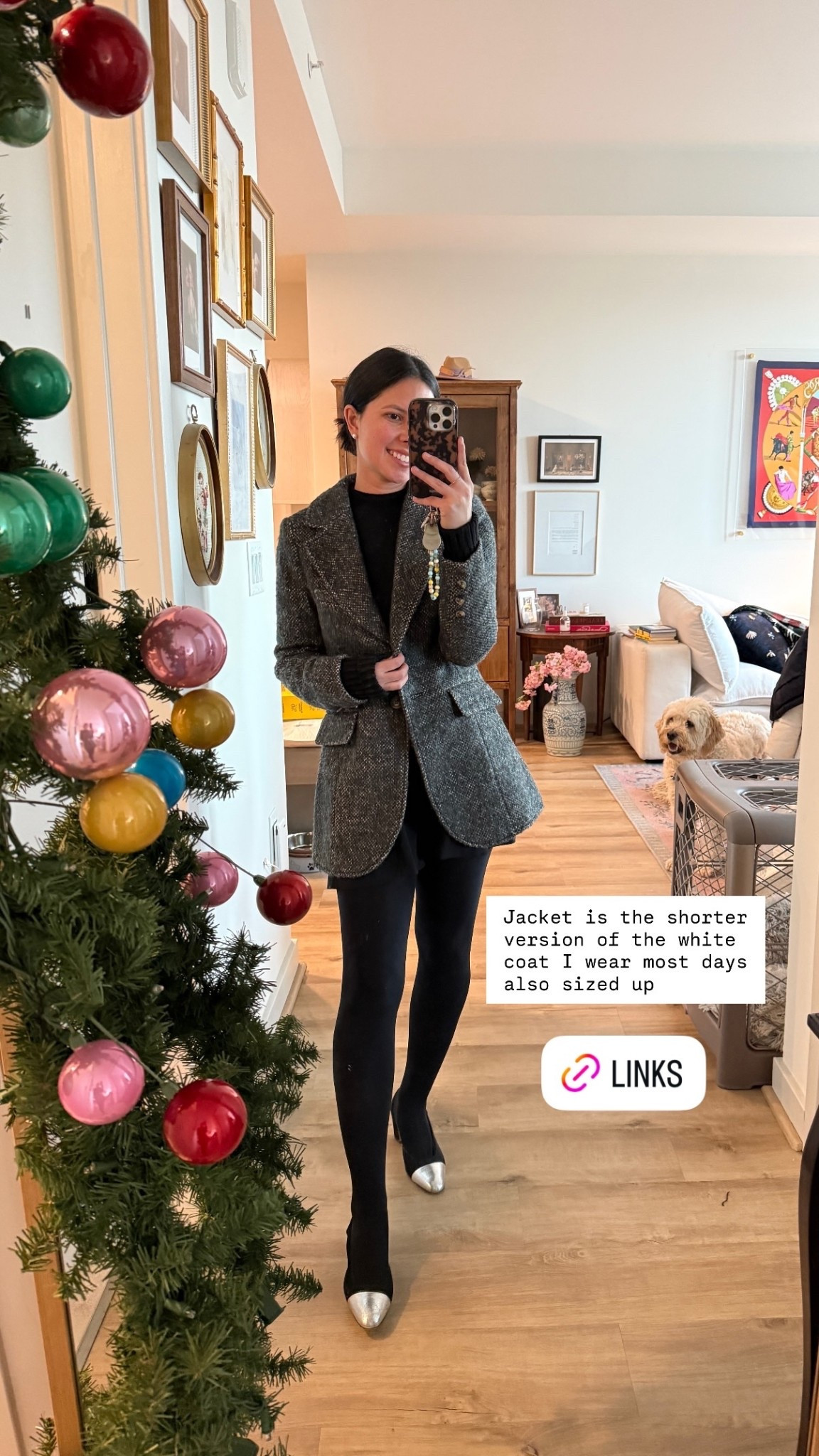 @favorite.daughter @aliceandolivia @ragandbone @calzedonia @saks  Jacket is the shorter version of the white coat I wear most days also sized up

#LTKHoliday #LTKootd #LTKPetite