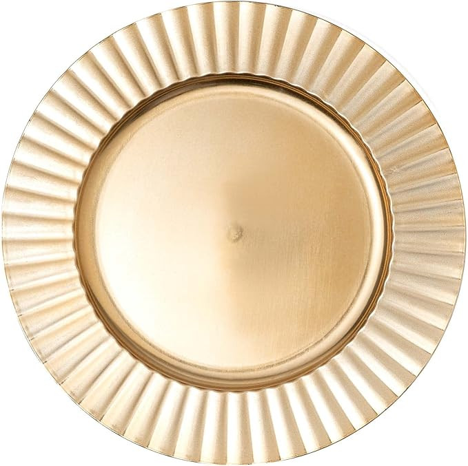 Simply Elegant Fluted Edge Plastic Charger Plate | Service Plate for Parties, Dinner, Weddings, Q... | Amazon (US)