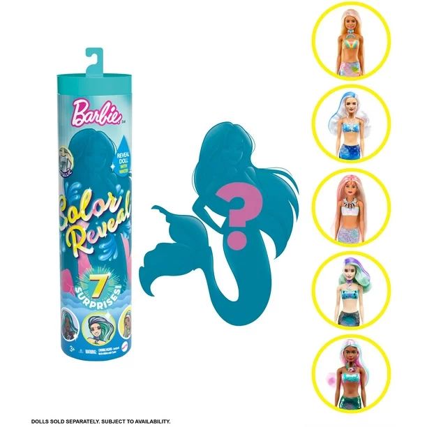 Barbie Color Reveal Mermaid Doll with 7 Surprises (Styles May Vary) | Walmart (US)