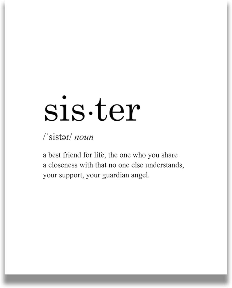 Sister Definition Wall Art - Sisters Decor - Minimalist wall art - Girls Room Wall Decor - Sister... | Amazon (US)