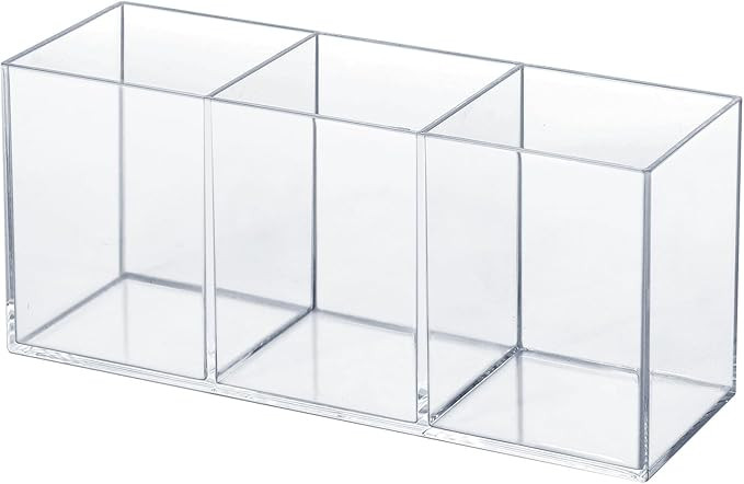 Clear Acrylic Silverware & Pen Organizer Caddy, Transparent Plastic Silverware Holder, Perfect fo... | Amazon (US)