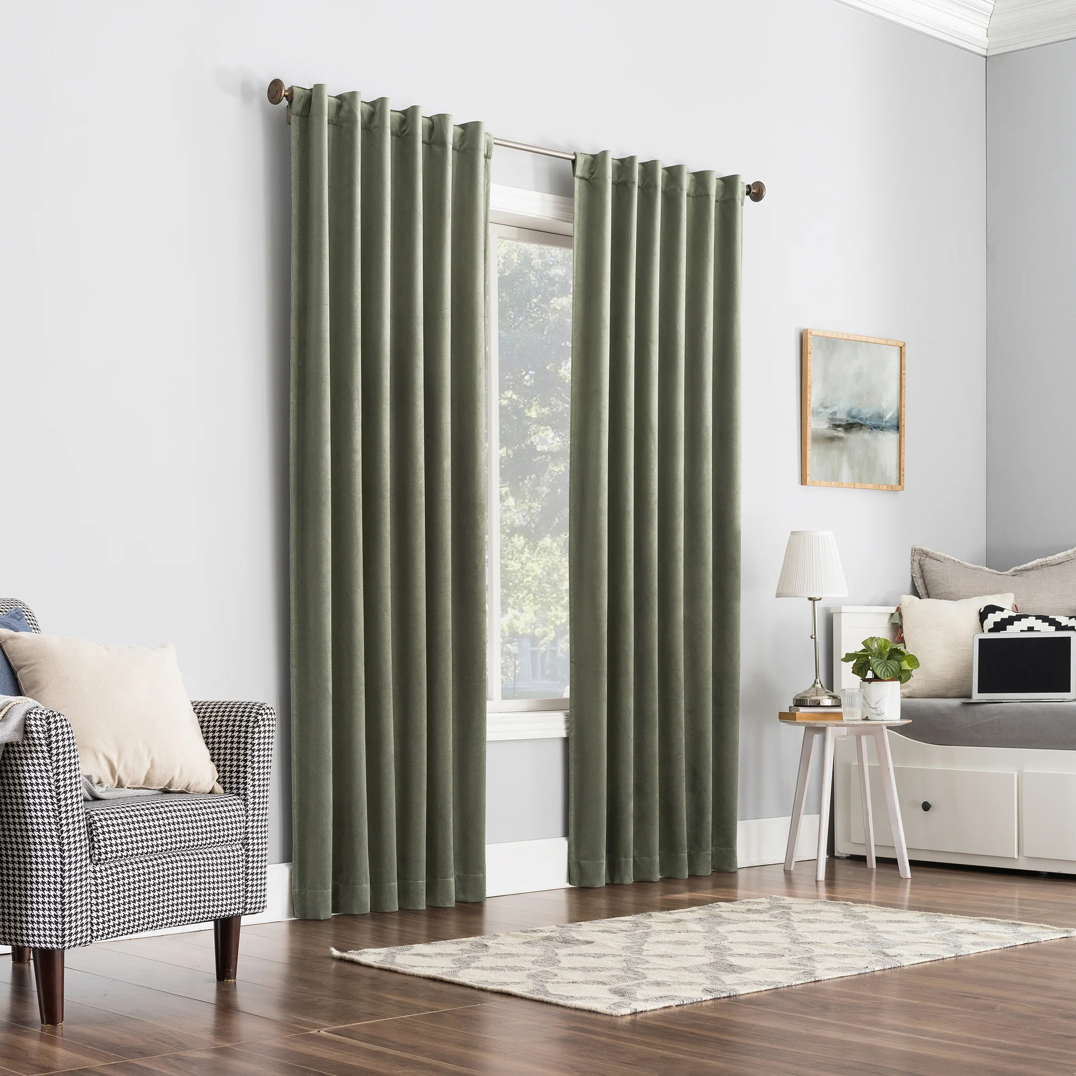 Velvet Noise Reducing Thermal Extreme 100% Blackout Back Tab Curtain Panel | Wayfair North America