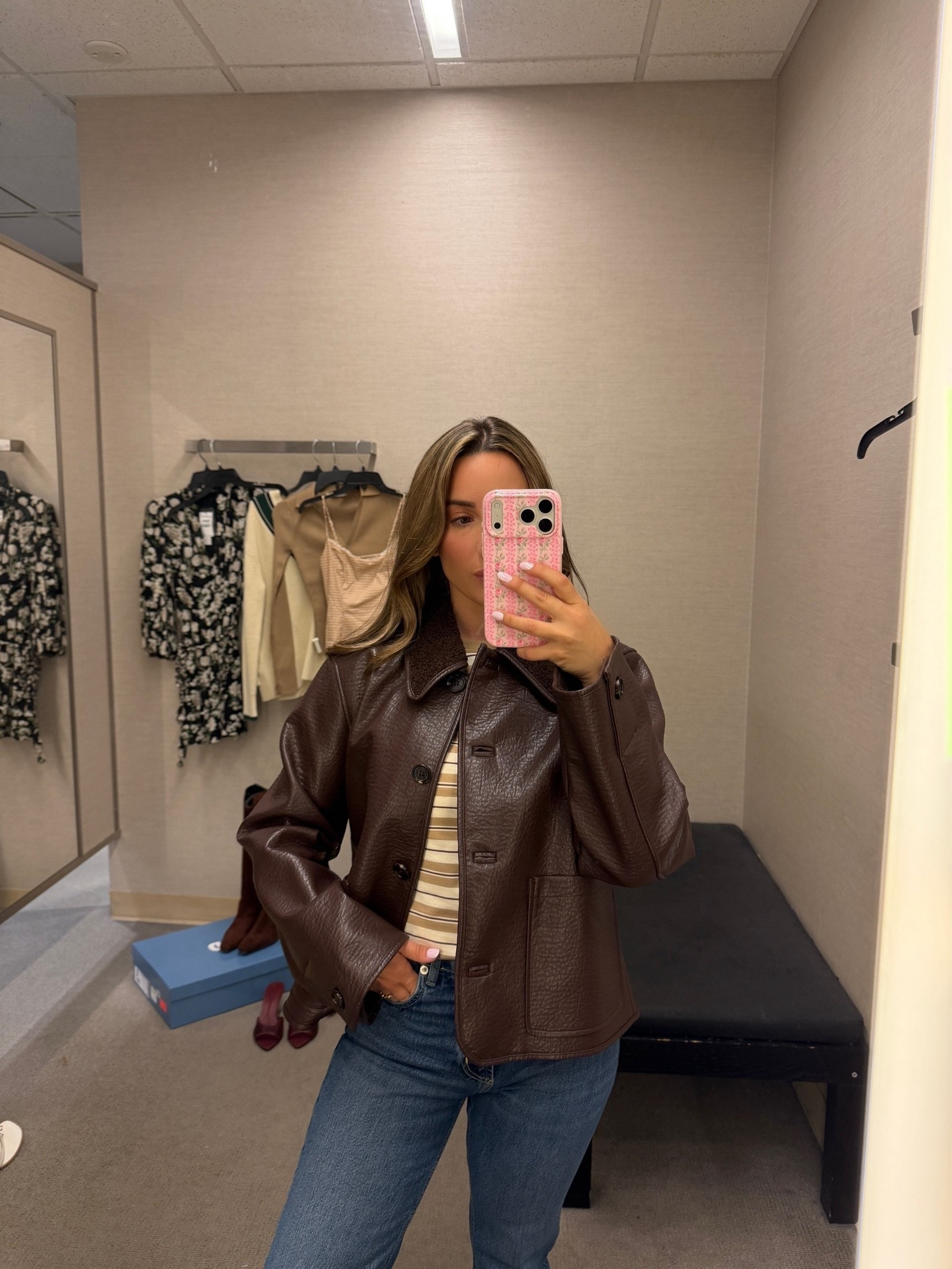 perfect chocolate brown leather for fall / winter! it’s so chic! i’m wearing a size small but need a XS 🤎 #nsale

#LTKSaleAlert