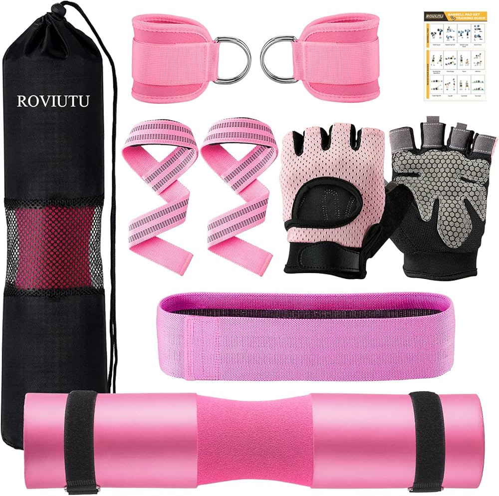 Barbell Pad Set,10 Pcs Barbell Pads for Hip Thrust Squat & Lunges Support,with 2 Workout Ankle St... | Amazon (US)