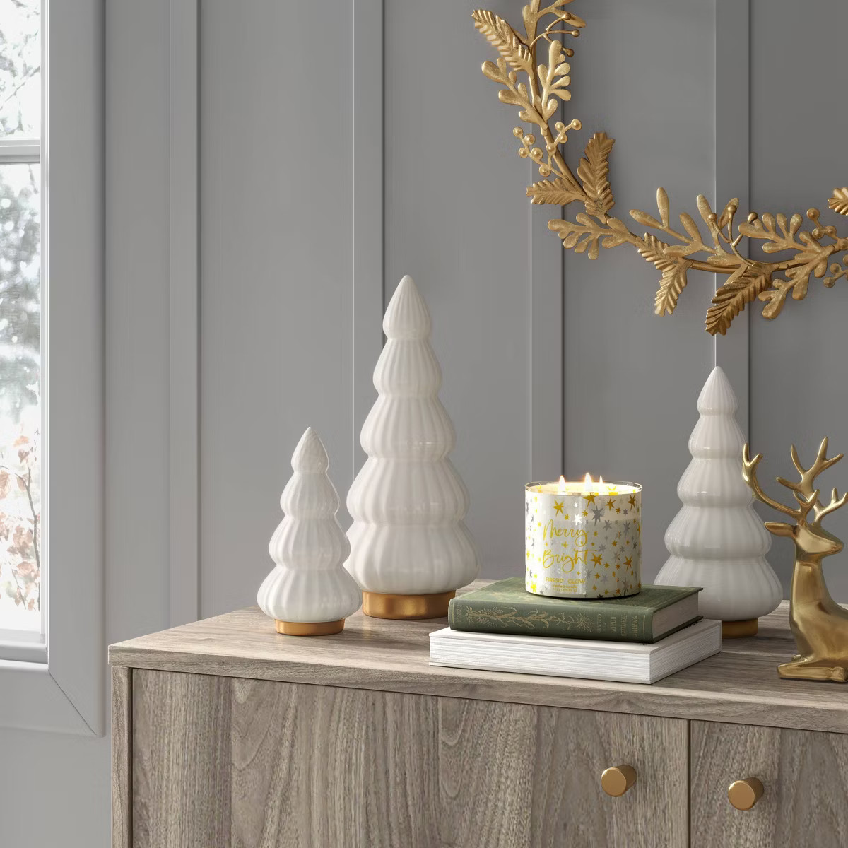Large Scalloped Ceramic Christmas Tree White - Threshold™ | Target