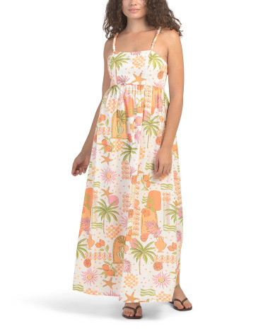 Peach Palm Tree Maxi Dress | TJ Maxx