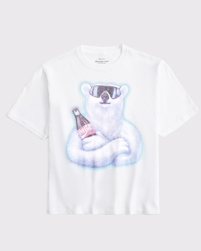 Abercrombie & Fitch Women's Short-Sleeve Coca-Cola Graphic Relaxed Tee in White - Size XXS | Abercrombie & Fitch (US)