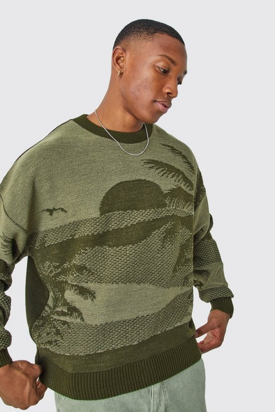 Oversized Boxy Drop Shoulder Graphic Jumper | boohooMAN (US & Canada)
