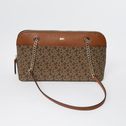 Brown Grained Shoulder Bag | TK Maxx