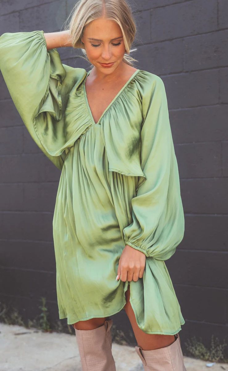 sway with me dress - green | RIFFRAFF