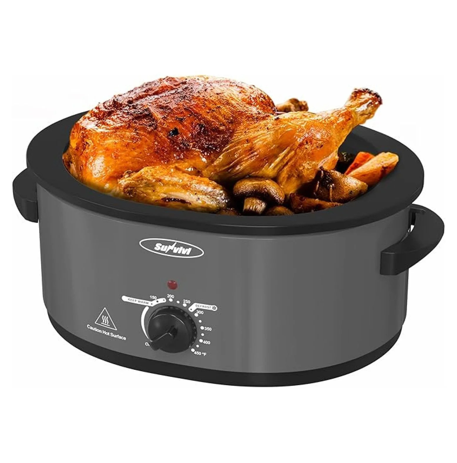 Slow Cooker with Self-Basting Lid, Electric Turkey Roaster Oven with Removable Pan and Rack, Stai... | Walmart (US)