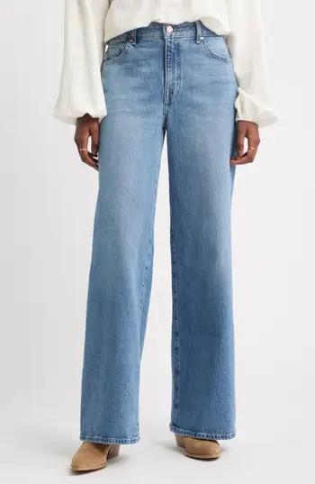 Treasure & Bond High Waist Denim Wide Leg Jeans in Blue Wash at Nordstrom Rack, Size 29 | Nordstrom Rack