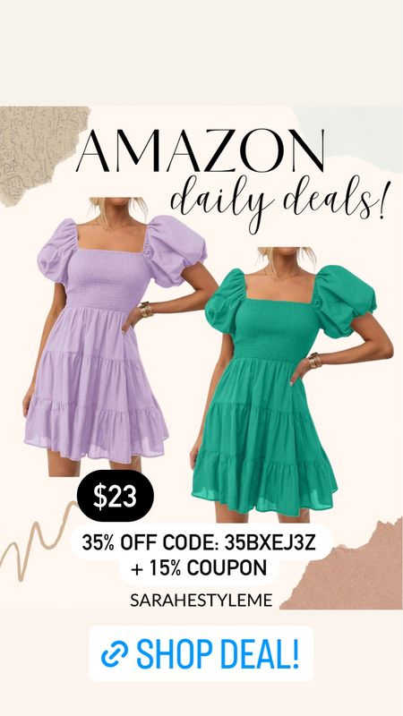 AMAZON DAILY DEALS ✨ Sat 3/16 Swipe right for the codes & enter at Amazon checkout 

FOLLOW ME @sarahestyleme for more Amazon daily deals, Walmart finds, and outfit ideas! 

*Deals can end/change at any time, some colors/sizes may be excluded from the promo 

Easter dress
Spring dress
Summer dresses
Puff sleeve
Vacation outfits

@amazonfashion #founditonamazon #amazonfashion #amazonfinds #ltkunder50 #ltkfind #momstyle #dealoftheday #amazonprime #outfitideas #ltkxprime #ltksalealert  #ootdstyle #outfitinspo #dailydeals #styletrends #fashiontrends #outfitoftheday #outfitinspiration #styleblog #stylefinds #salealert #amazoninfluencerprogram #casualstyle #everydaystyle #affordablefashion #promocodes #amazoninfluencer #styleinfluencer #outfitidea #lookforless #dailydeals