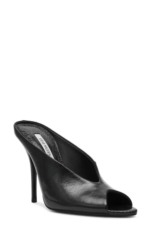 Steve Madden Agaze Peep Toe Slide Sandal in Black at Nordstrom, Size 11 | Nordstrom