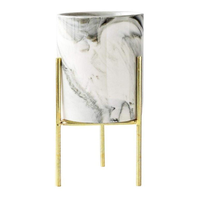 Zuiguangbao Ceramic Flower Planters with Iron Shelf Succulent Plant Pot Home Garden Decorative Fl... | Walmart (US)