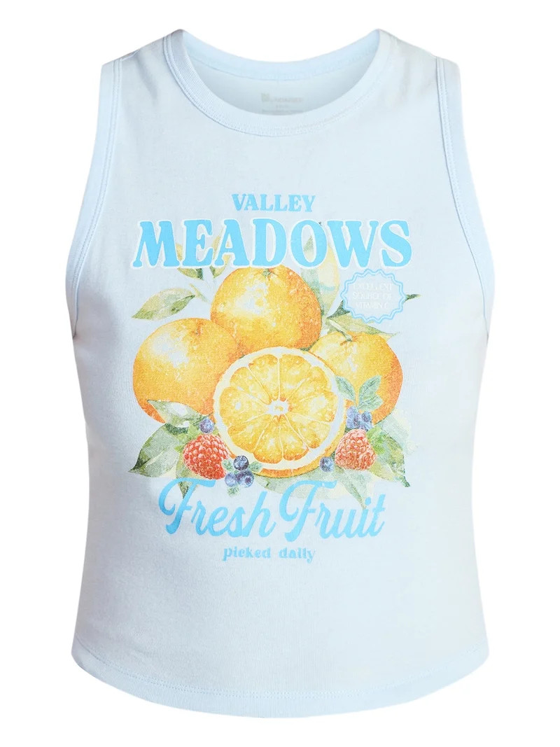 No Boundaries Cotton Ribbed Graphic Tank Top, Women's XXS-XXL | Walmart (US)