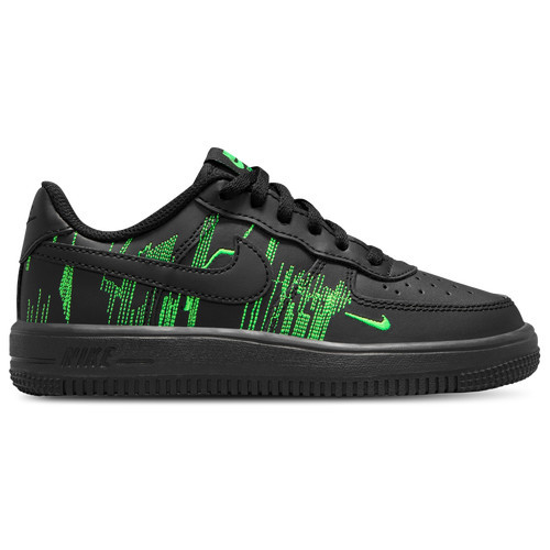 Nike Boys Nike Air Force 1 - Boys' Preschool Basketball Shoes Black/Green Strike/Vivid Purple Size 1.5 | Champs Sports