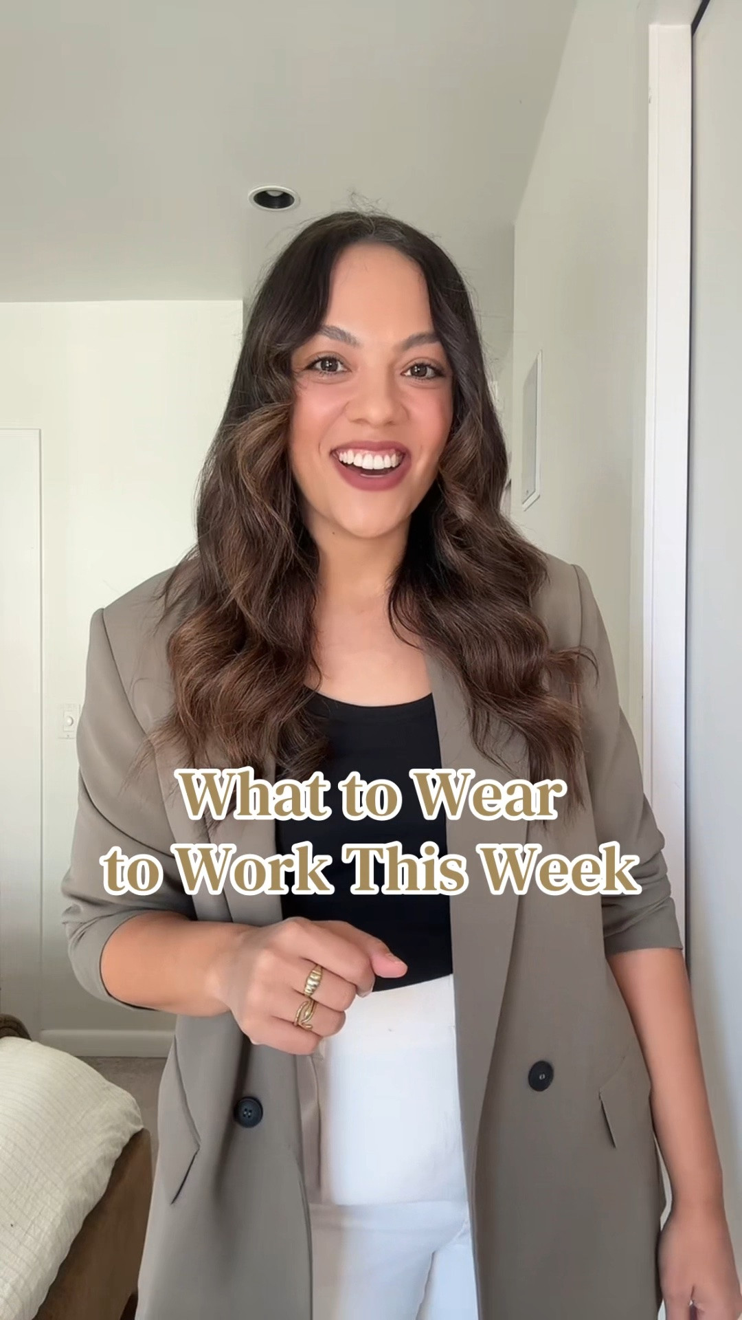 Here is what you can wear to work this week!

Monday:
-Aritzia white barrel leg trousers, I have a size 10.
-Zara taupe blazer, similar linked.
-Banana Republic black tank top, I have a size medium.
-Ganni leopard print tote bag.
-Poppy Barley taupe suede ballet flats.

Tuesday:
-Aritzia burgundy plaid pleated skirt, I have a size medium.
-Aritzia purple short sleeve cardigan sweater, I have a size large.
-Gold kitten heels. 

Wednesday:
-Quince black and silver studded belt.
-H&M blue Poplin button up top. Similar linked. 
-Black linen pants. 

Thursday:
-Aritzia grey plaid knee length skirt, I have a size medium.
-Aritzia white T-shirt, I have a size medium.grey
-Aritzia beige cardigan, similar linked. 
-Poppy Barley black leather knee-high pointed boots. I have calf width three.
-Madewell black leather bucket bag. 

Friday:
-Aritzia taupe barrel leg trousers, I have a size 10.
-Aritzia black T-shirt, I have a size medium.
-Fabrique black leather jacket, I have a size medium.

#LTKfall #LTKworkwear #LTKstyletip