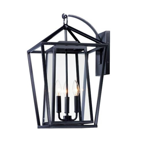 Maxim Artisan 3 Light Candle Style Outdoor Wall Lantern with Black Finish | Amazon (US)