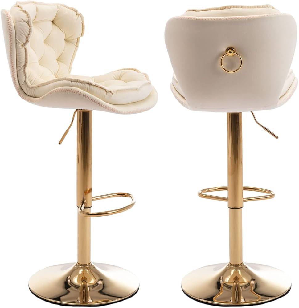 SZLIZCCC Modern Swivel Pub Height Barstool, High Dining Chair with Velvet Seat, Backrest, Armless... | Amazon (US)