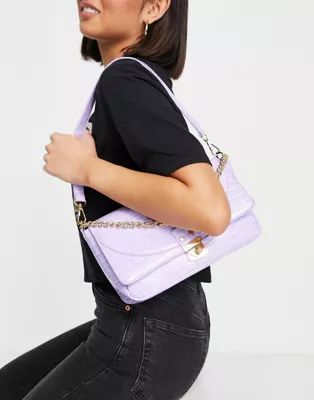 Skinnydip Tiffany shoulder bag in lilac croc | ASOS (Global)