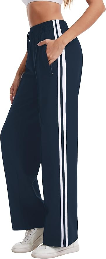 Houmous Cotton Sweatpants Womens Wide Leg Track Pants Lounge Stretch Athletic Loose Jogging Sport... | Amazon (US)