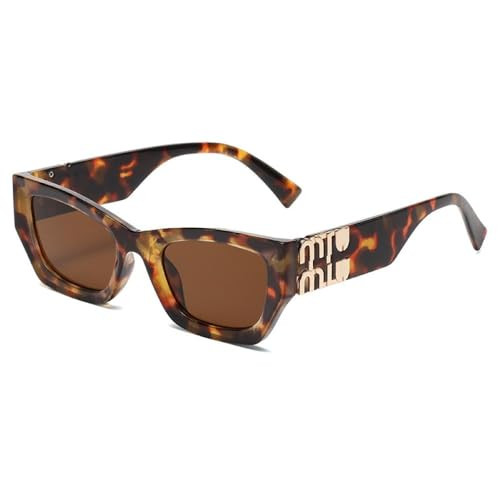 MTZJH Vintage Cat Eye For Women Sunglasses Personality Resin Lens Travel Eyewear Girls Cute Small Frame Goggles (089flower) | Amazon (US)