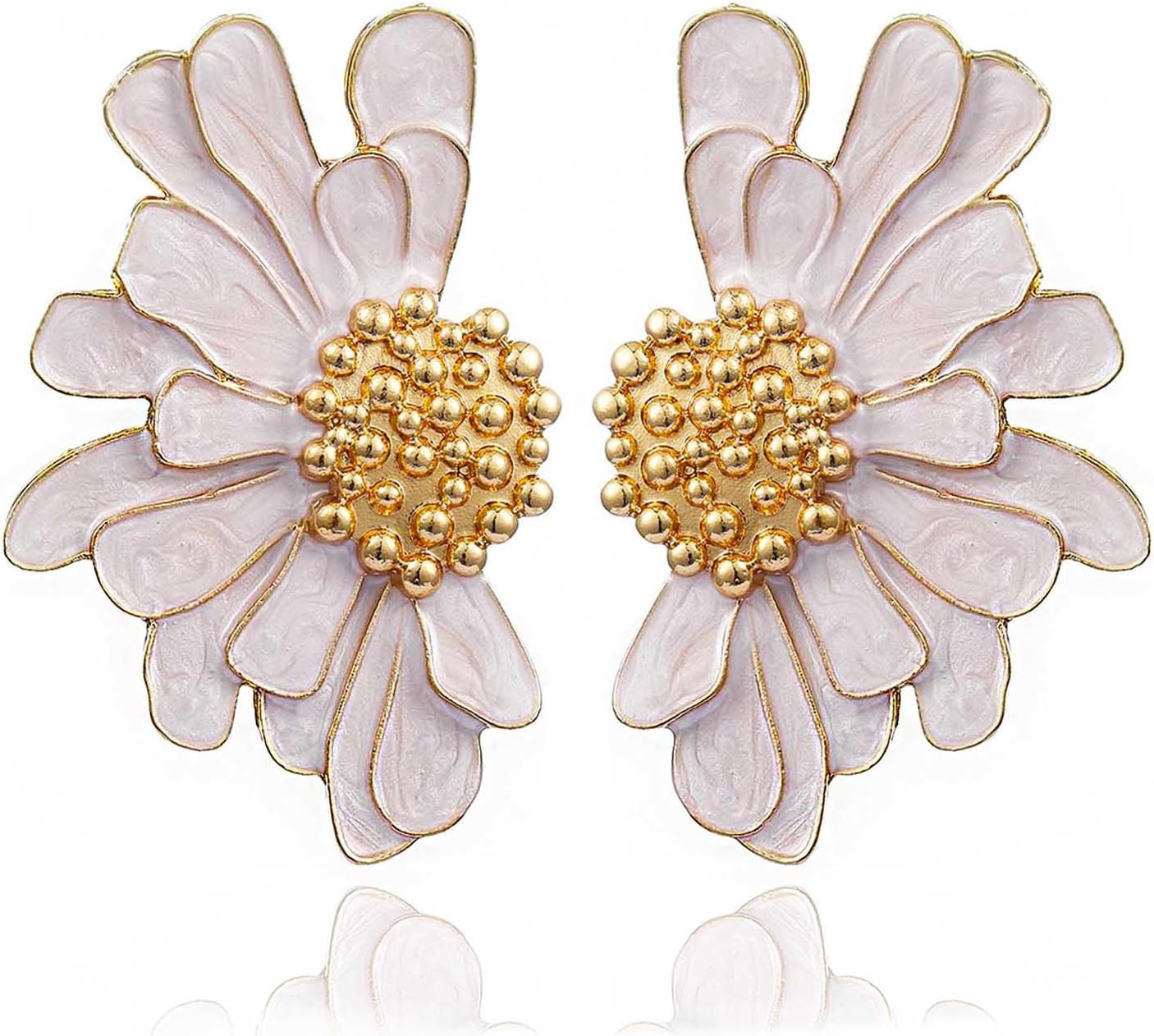 Aksod Vintage Flower Stud Earrings Exaggerated Oversized Daisy Flower Earrings Statement Jewelry ... | Amazon (US)