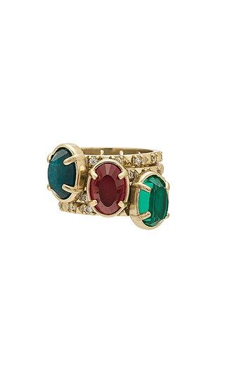 Kendra Scott Darci Ring Set in Brass Jewel Tone Mix & White CZ | Revolve Clothing