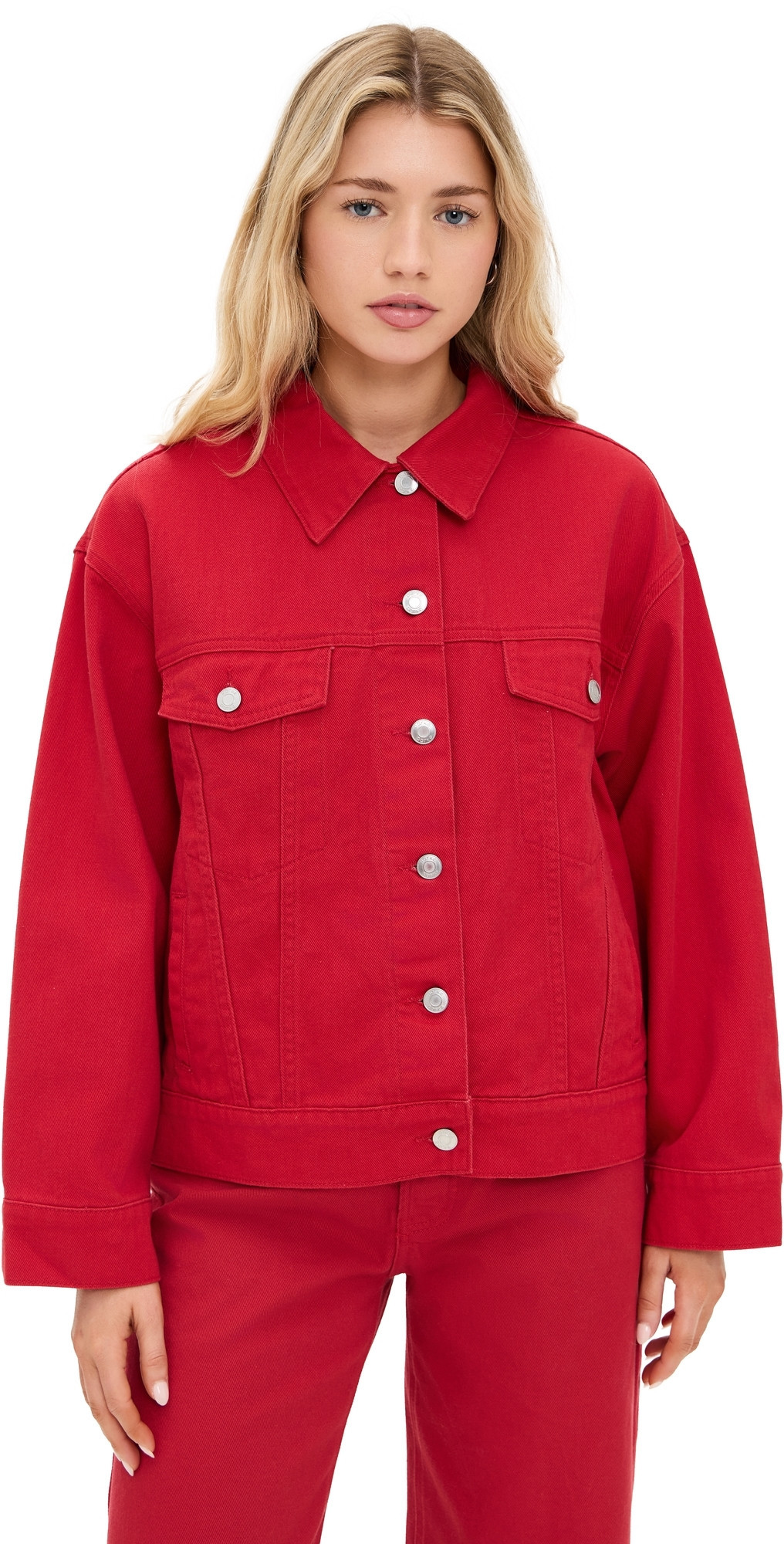PARKE Denim Jacket Washed Red XS | Shopbop