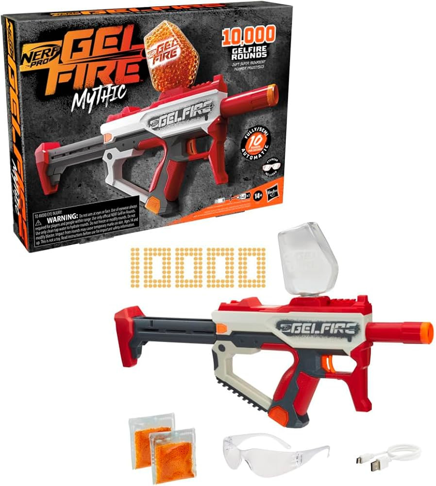 Nerf Pro Gelfire Mythic Full Auto Blaster & 10,000 Gelfire Rounds, 800 Round Hopper, Rechargeable... | Amazon (US)