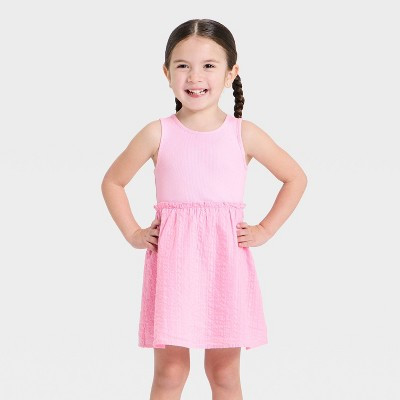 Toddler Girls' Tank Woven Dress - Cat & Jack™ Pink 2T | Target