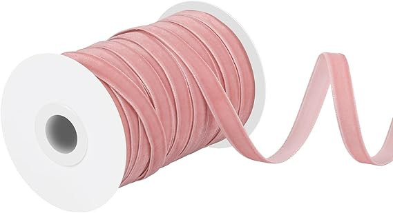 Pink Velvet Ribbon 3/8 Inch 30 Yards Vintage Thin Ribbons Pink Bows Velvet Fabric for Choker Gift... | Amazon (US)