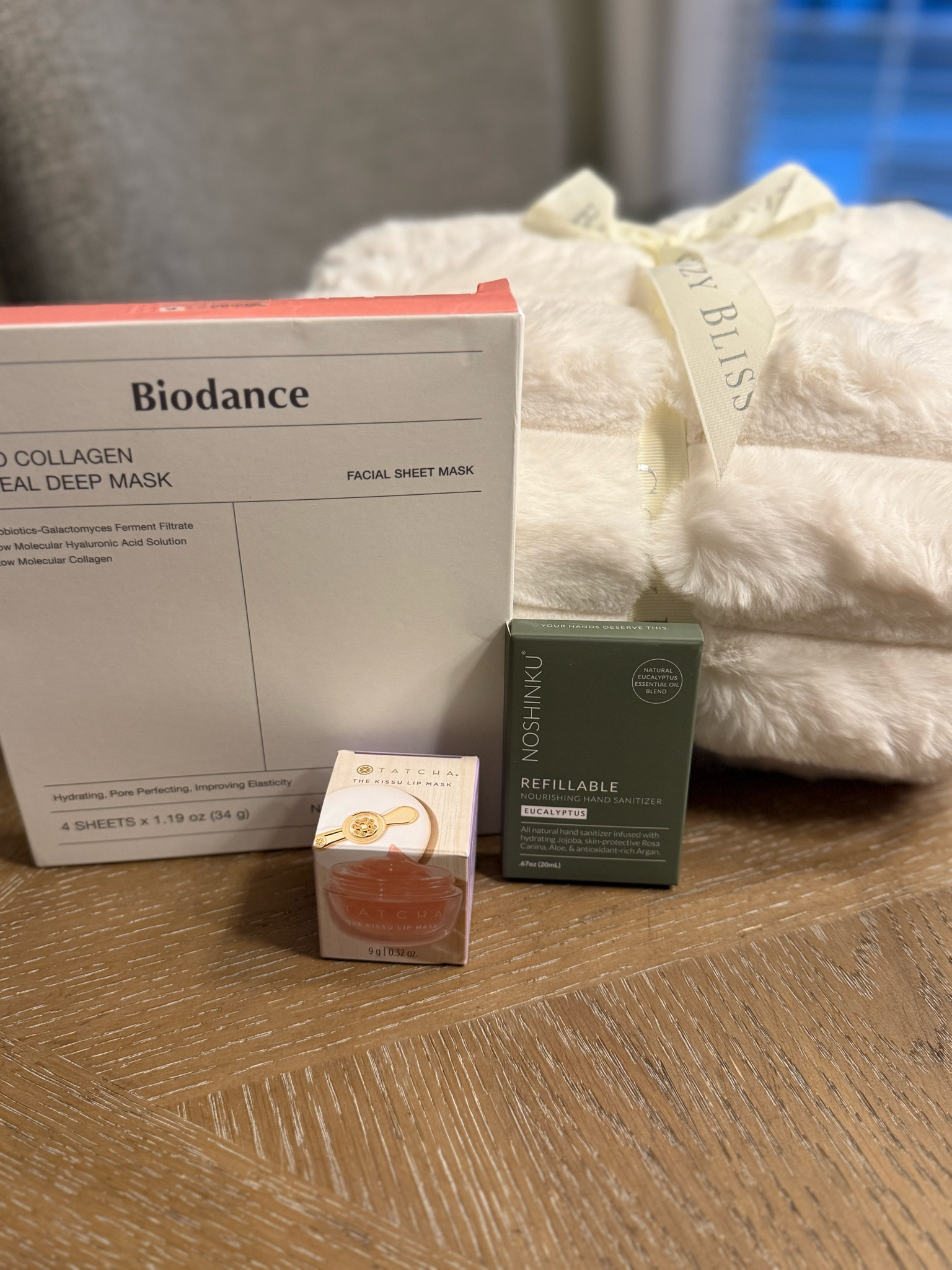 This is what I have for a friend gift exchange. The coziest faux fur blanket, my favorite Biodance face masks, the best Tatcha lip balm, and hand sanitizer that smells like a spa! My favorite things for a favorite friend! 

#LTKHoliday #LTKGiftGuide #LTKSeasonal