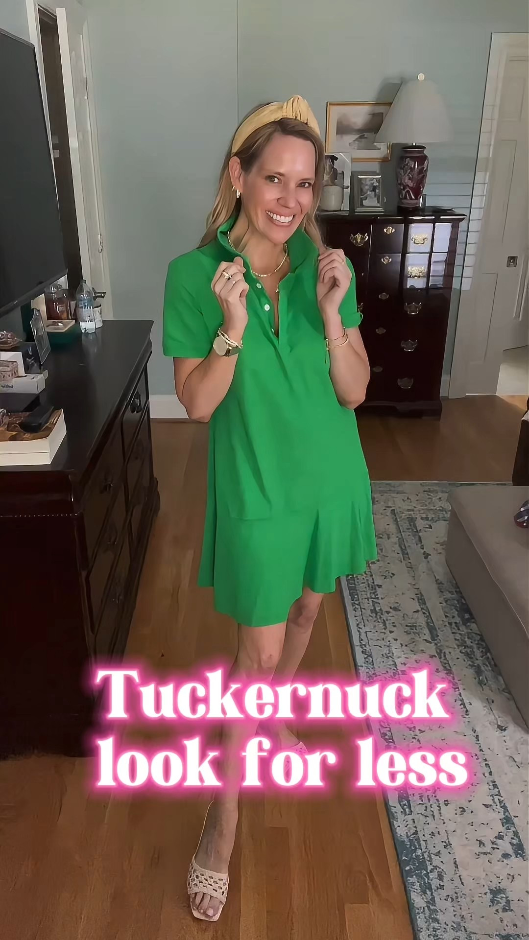 Code ASHLEYBA for 10% off my Melinda Maria jewelry! ✨

This green polo dress is giving Tuckernuck vibes without the price tag! Preppy, comfy, and classic—it’s the ultimate throw-on-and-go piece for summer. The collar and button neckline add a sporty-chic touch, while the flounce hem keeps it fun and flirty!

I paired it with my woven slides, raffia headband, and my everyday gold Melinda Maria jewelry stack for a fresh, elevated look that works from errands to lunch dates!

Outfit details:
	•	Green polo-style dress (Tuckernuck lookalike!)
	•	Woven raffia slides
	•	Raffia headband
	•	Melinda Maria gold + pearl jewelry (code ASHLEYBA for 10% off!)

Perfect for: summer errands, travel outfits, preppy day looks, or brunch with the girls!

#tuckernuckstyle #LTKsummer #melindamariajewelry #preppysummer #greenpolo #affordablefashion #classicwithatwist #LTKlookforless #casualchic #coastalcool


#LTKFindsUnder100 #LTKFindsUnder50 #LTKOver40