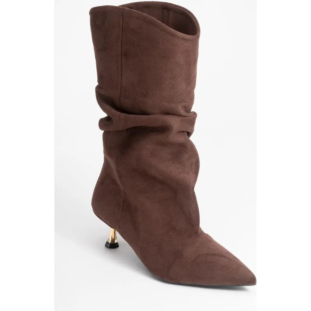 Prologue Shoes Stein Pointed Toe Boot in Brown Suede Faux Leather at Nordstrom, Size 5.5 | Nordstrom